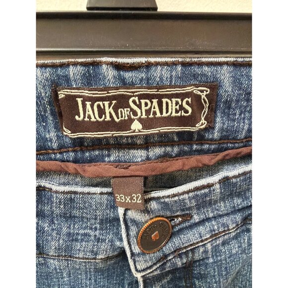 Jack Of Spades Mens High Roller Comfort Fit Straight Leg Jeans 33x32 Blue Denim - Picture 3 of 7